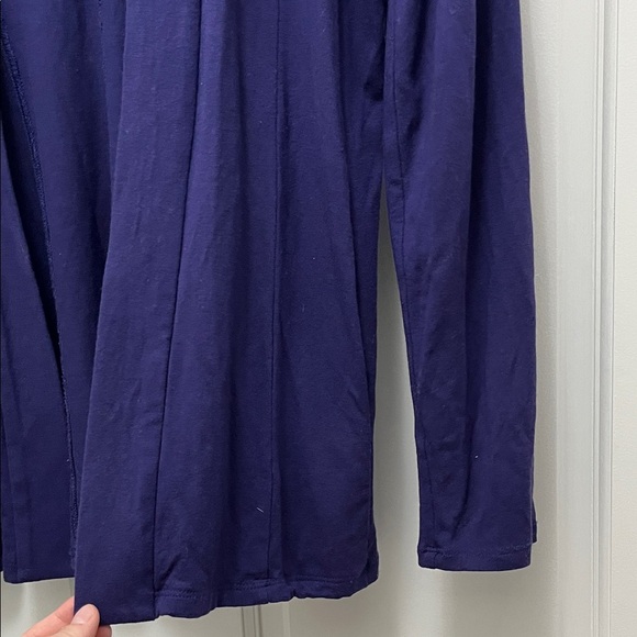 Eileen Fisher Deep Purple Viscose Blend Open Front Cardigan - Size XS - Picture 13 of 16